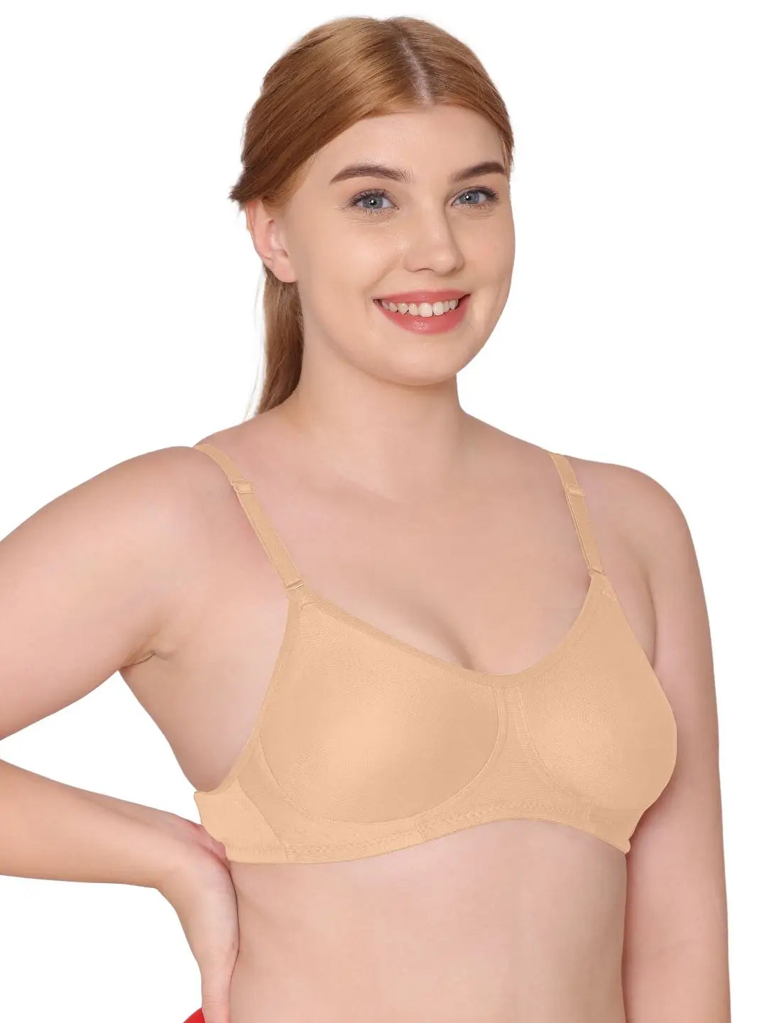 Sushme Non Padded Bra - Cotton Rich - Full Coverage, Wireless, Seamless, Multiway Straps - T-Shirt Bra (Sushme 91-SK)