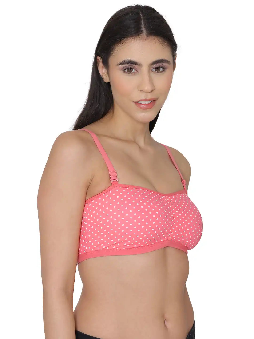 Sushme Minimiser Non Padded - 100% Cotton - U-Shaped Back - Full Coverage, Wirefree, Seamless T-Shirt Bra (Sushme TUBE BRA 279133-PRINTED)