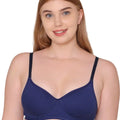 Sushme Super Soft Medium Padded Bra - Cotton Rich Fabric - Full Coverage, Multiway Straps, Wirefree, Seamless T-Shirt Bra (Sushme 5555-NBLU)