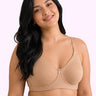 Cotton Non-Padded Plus-Size Full Coverage Bonded Bra | Broad Straps | Hidden Concealer (SUS-401) (Fawn)