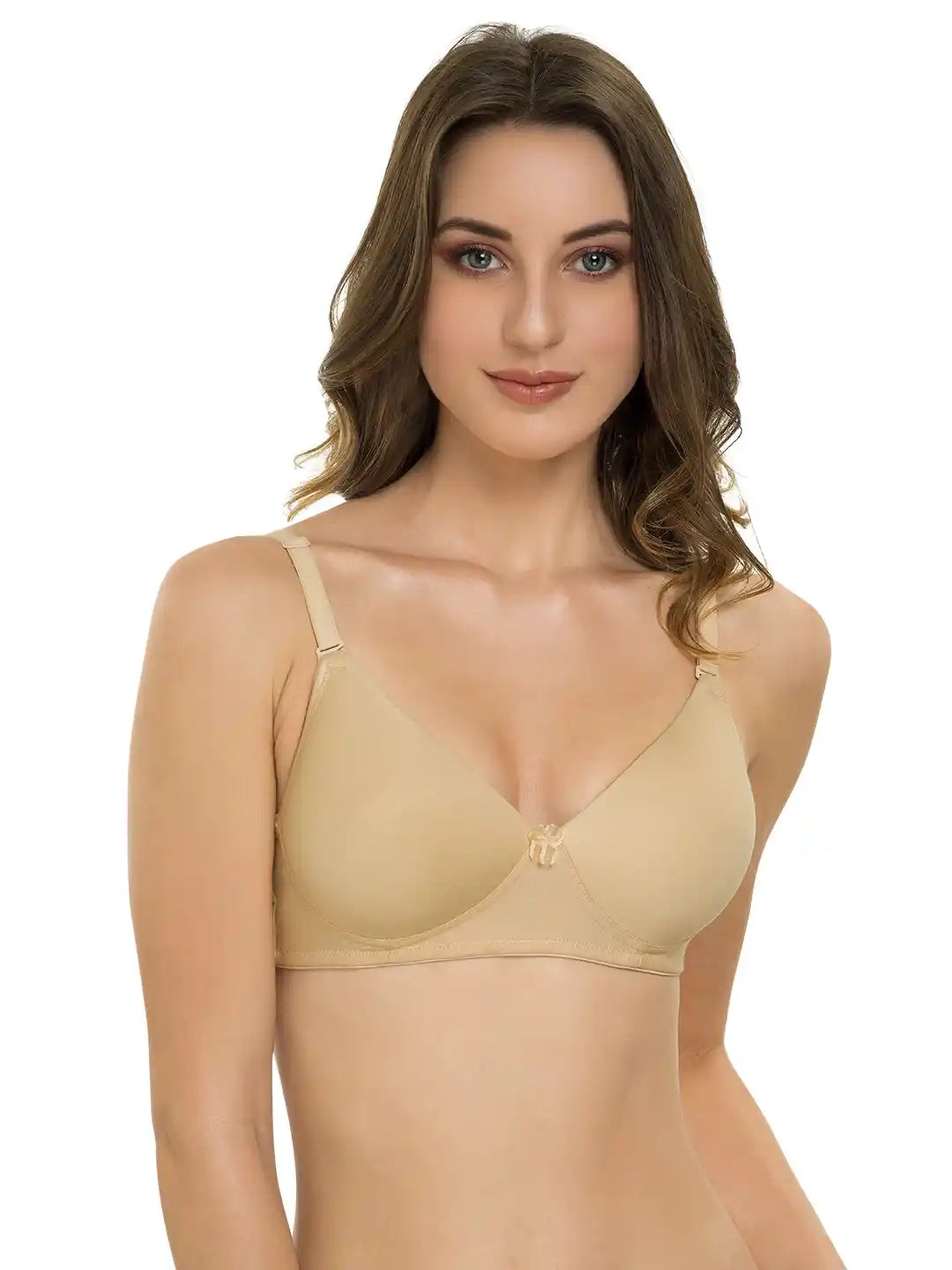 Sushme Lightly Padded Bra - Cotton Rich - Seamless, Full Coverage, Multiway Straps, Wirefree Everyday T-Shirt Bra (Sushme-1570-SK)