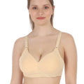 Sushme Minimiser Medium Padded Cotton Lycra Bra (Plus Size) - Triple Hook - Full Coverage - Wirefree - Seamless T-Shirt Bra (Sushme-LW-320-BG)