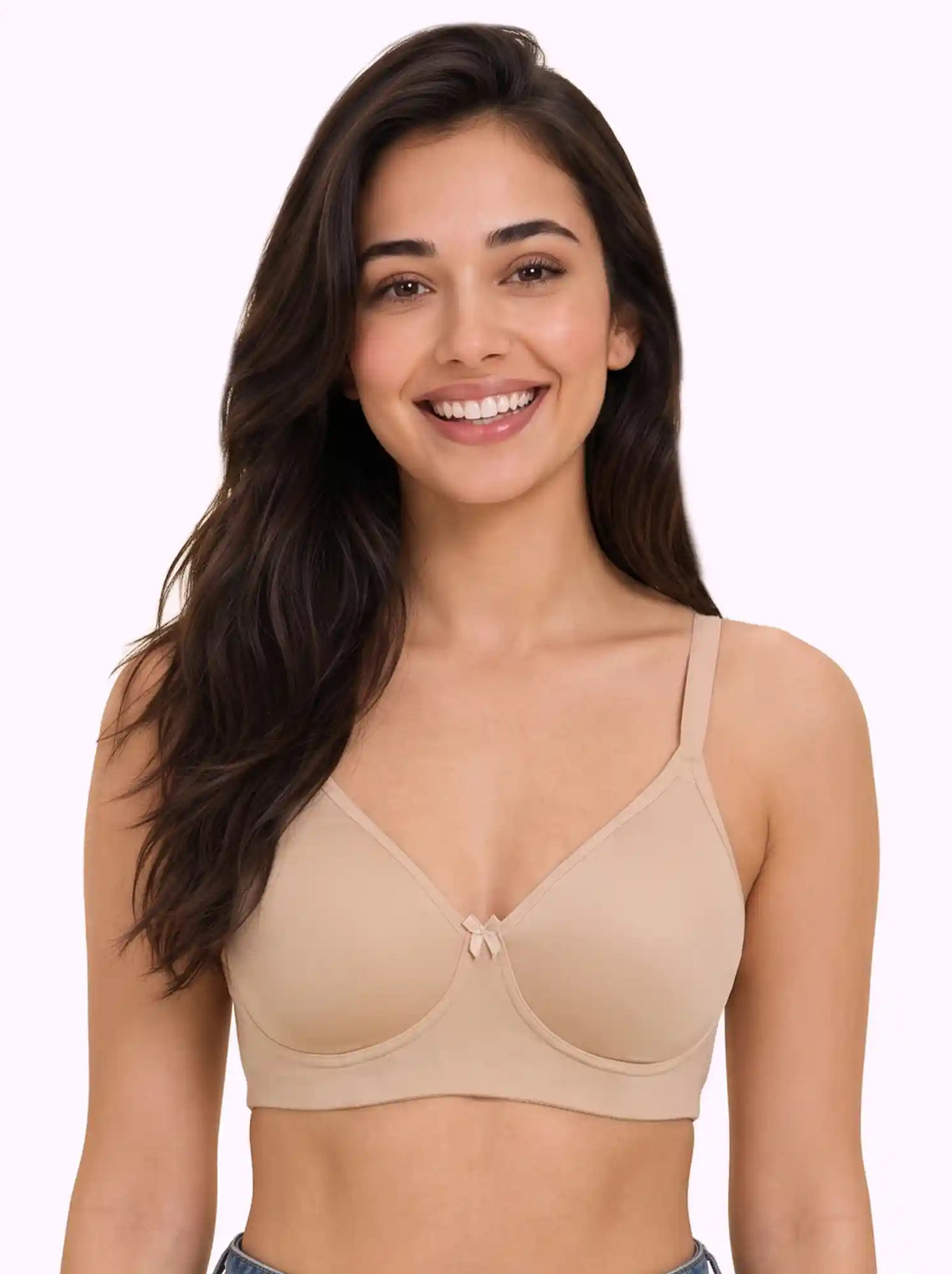 Cotton Padded Full Coverage Bonded T-Shirt Bra | No-Marks, No Rashes (SUS-1013)(Skin)