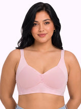Cotton Padded Plus-Size M-Frame Minimiser Bonded Bra | Full Coverage Panels (SUS-408) (Pink)