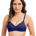 Sushme Super Soft Medium Padded Bra - Cotton Rich - Full Coverage - Wirefree - Multiway Straps - Seamless T-shirt Bra (Sushme 5413-NBLU)