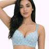 Printed Polyamide Level-2 Padded Push-Up Maximiser Bonded Bra | 3/4th Coverage | Wire-free Comfort, No Marks, No Poking (SUS-51756)