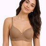 Cotton Padded T-Shirt Bonded Bra | Seamless Look, 360° Support | Full Coverage (SUS-SB-9081-9082) (Fawn)