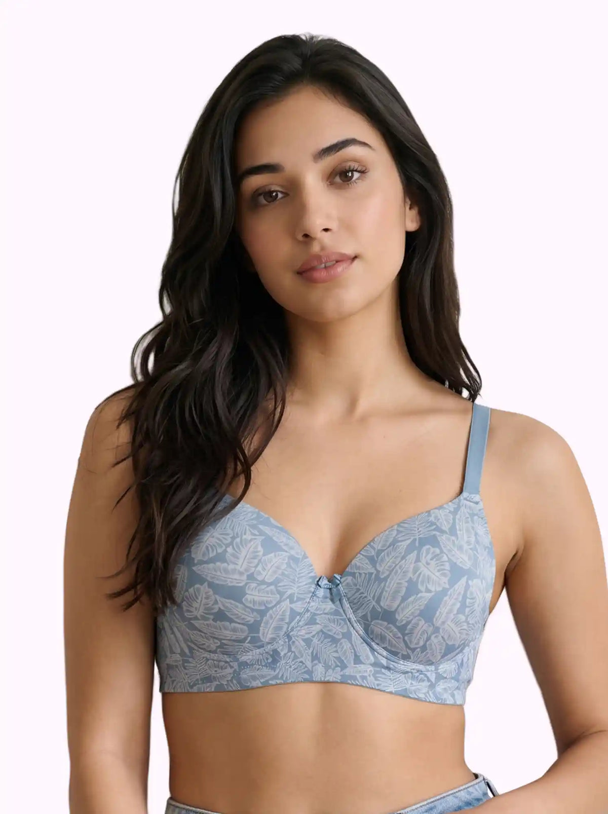 Printed Polyamide Padded Bonded T-Shirt Bra | Full Coverage | Wire-free | Seamless Design (SUS-59933)