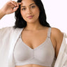 Cotton Non-Padded M-Frame Minimiser Bonded Bra | Full Coverage | Wire-free Seamless Comfort  (SUS-CT-4005) (Grey)