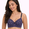 Printed Polyamide Padded Bonded T-Shirt Bra | Full Coverage | Wire-free | Seamless Design (SUS-59928)