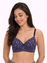Printed Polyamide Padded Bonded T-Shirt Bra | Full Coverage | Wire-free | Seamless Design (SUS-59928)