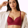 Polyamide Level-2 Padded Push-Up Maximiser Bonded Bra | 3/4th Coverage | Wire-free Comfort, No Marks, No Rashes SUS-IS-5107 (Wine)