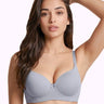 Polyamide Level-3 Padded Push-Up Bonded Bra | 3/4th Coverage | Wire-free Comfort, No Marks, No Rashes (SUS-IS-5301) (Grey)