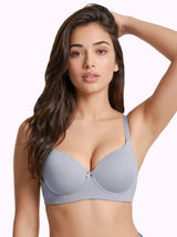 Polyamide Level-3 Padded Push-Up Bonded Bra | 3/4th Coverage | Wire-free Comfort, No Marks, No Rashes (SUS-IS-5301) (Grey)