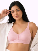 Cotton Non-Padded Plus-Size M-Frame Minimiser Bonded Bra (SUS-405)(Pink)