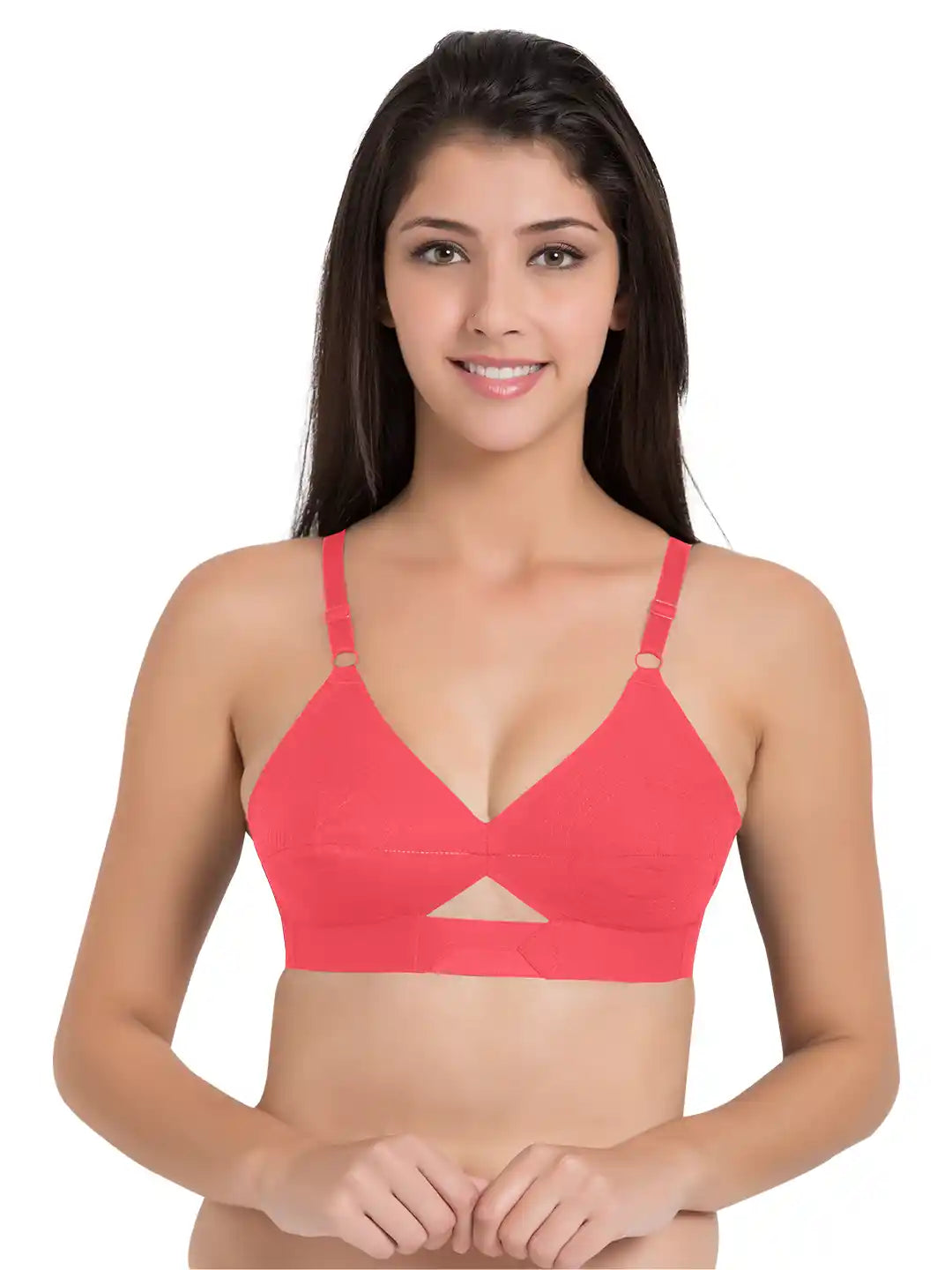 Sushme Centre-Fit 100% Cotton - Minimiser - Non-Padded, Full Coverage, Wireless Seamed Bra(Sushme CLY-CRL)