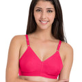 Sushme U Shaped Back - 100% Cotton Full Figure Bra - Minimizer - Non Padded - Full Coverage Wirefree Seamed Bra(Sushme LYCRA-DPK)