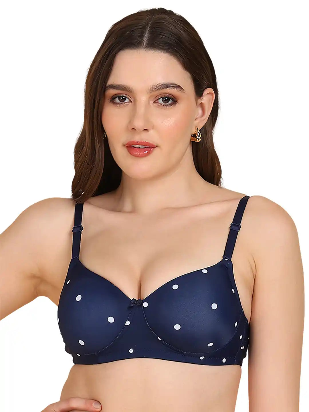 Sushme Backless Transparent Back Bra - Lightly Padded - Soft Polyamide Fabric - Seamless, Full Coverage, Multiway Straps - T-Shirt Bra (Sushme 19952-PRINTED)