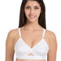 Sushme Minimiser - U Shaped Back - 100% Cotton with Cotton Straps - Non Padded - Full Coverage Wirefree Seamed Bra (Sushme COTTON-WH)