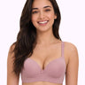 Polyamide Level-2 Padded Push-Up Maximiser Bonded Bra | 3/4th Coverage | Wire-free Comfort, No Marks, No Rashes SUS-IS-5107 (Plum)