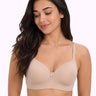 Polyamide Level-1 Padded Full Coverage Bonded T-Shirt Bra | Wire-free Comfort, No-Marks, No Rashes (SUS-5991) (SKIN)
