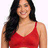 Cotton Non-Padded Plus-Size M-Frame Minimiser Bonded Bra (SUS-405)(Red)