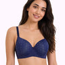 Printed Polyamide Padded Bonded T-Shirt Bra | Full Coverage | Wire-free | Seamless Design (SUS-59929)