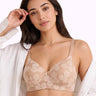 Cotton Padded Bonded Lace Bra | Inner Cotton Lining | Full Coverage | Wire-free Comfort (SUS-SB-58012) (Skin)