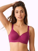 Cotton Padded Full Coverage Bonded T-Shirt Bra | No-Marks, No Rashes (SUS-1013)(Magenta)