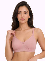 Cotton Non-Padded Full Coverage Bonded T-Shirt Bra | No-Marks, No Rashes (SUS-352) (Pink)