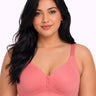 Cotton Padded Plus-Size M-Frame Minimiser Bonded Bra | Full Coverage Panels (SUS-408) (Coral)