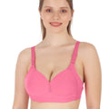 Sushme Minimiser Medium Padded Cotton Lycra Bra (Plus Size) - Triple Hook - Full Coverage - Wirefree - Seamless T-Shirt Bra (Sushme-LW-320-BLSPK)