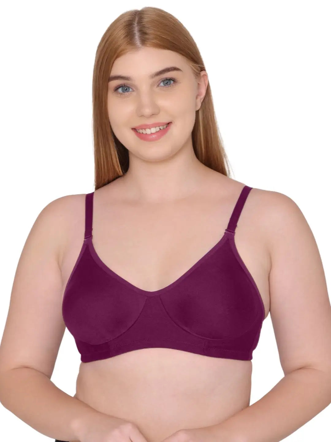 Sushme Non Padded Bra - Cotton Rich - Full Coverage, Wireless, Seamless, Multiway Straps - T-Shirt Bra (Sushme 91-MG)
