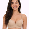 Polyamide Level-3 Padded Push-Up Bonded Bra | 3/4th Coverage | Wire-free Comfort, No Marks, No Rashes (SUS-IS-5301) (Skin)