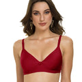 Sushme Heavily Padded Semi Push-Up Bra - Soft Polyamide Fabric - 3/4th Coverage, Wireless, Multiway Straps, Seamless - Everyday T-Shirt Bra (Sushme-199-MRN)