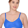 Sushme Non Padded Single Hook Bra - Cotton Rich Fabric - Full Coverage, Multiway Straps, Wirefree, Seamless T-Shirt Bra (Sushme-285-RBLU)
