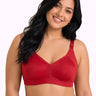 Cotton Non-Padded M-Frame Minimiser Bonded Bra | Full Coverage | Wire-free Seamless Comfort  (SUS-CT-4005) (Red)