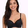Cotton Padded Full Coverage Bonded T-Shirt Bra | No-Marks, No Rashes (SUS-1013)(Black)