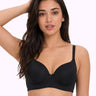 Polyamide Level-1 Padded Full Coverage Bonded T-Shirt Bra | Wire-free Comfort, No-Marks, No Rashes (SUS-5991) (Black)