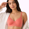 Cotton Padded Full Coverage Bonded T-Shirt Bra | No-Marks, No Rashes (SUS-1013)(Coral)