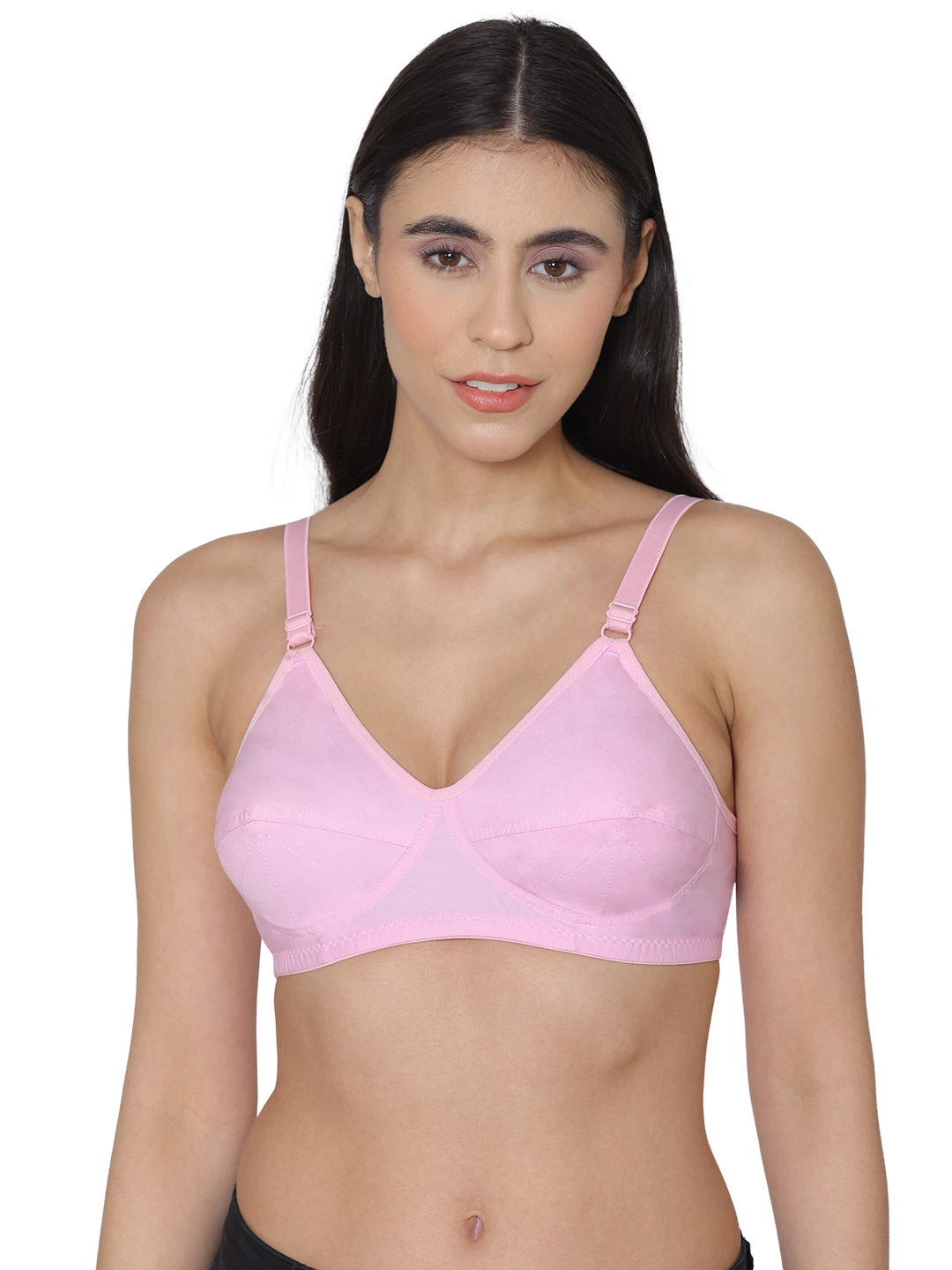 Sushme Minimiser Full Figure Bra - 100% Cotton - Non-Padded - Full Coverage, Wireless Seamed Bra (Sushme 375-PK)