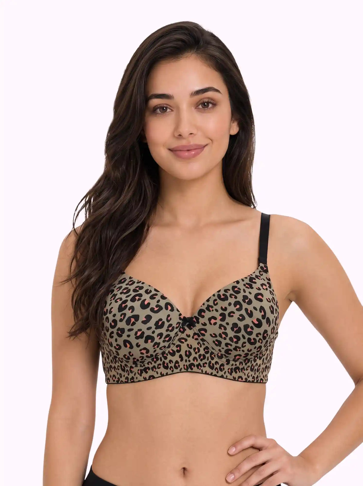 Printed Polyamide Padded Bonded T-Shirt Bra | Full Coverage | Wire-free | Seamless Design (SUS-59931)