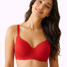 Cotton Padded Full Coverage Bonded T-Shirt Bra | No-Marks, No Rashes (SUS-1013)(Red)