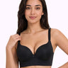 Polyamide Level-2 Padded Push-Up Maximiser Bonded Bra | 3/4th Coverage | Wire-free Comfort, No Marks, No Rashes SUS-IS-5107 (Black)