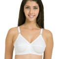 Souminie - U Shaped Back - 100% Cotton Full Figure Bra - Minimizer - Non Padded - Full Coverage Wirefree Seamed Bra (SUSHME LYCRA-WH)