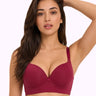 Polyamide Level-2 Padded Push-Up Maximiser Bonded Bra | 3/4th Coverage | Wire-free Comfort, No Marks, No Rashes SUS-IS-5107 (Maroon)