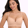Polyamide Level-2 Padded Push-Up Maximiser Bonded Bra | 3/4th Coverage | Wire-free Comfort, No Marks, No Rashes SUS-IS-5107 (Peach)