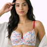 Printed Polyamide Level-2 Padded Push-Up Maximiser Bonded Bra | 3/4th Coverage | Wire-free Comfort, No Marks, No Poking (SUS-51751)