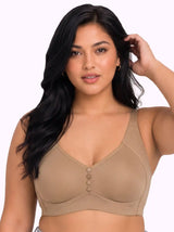 Cotton Non-Padded Plus-Size M-Frame Minimiser Bonded Bra (SUS-405)(Fawn)