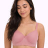 Cotton Padded Full Coverage Bonded T-Shirt Bra | No-Marks, No Rashes (SUS-1013)(Plum)
